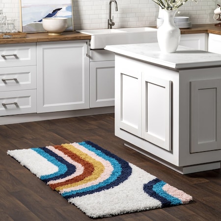 Nuloom Ela Half Rainbow Shag Area Rug 2ft 6in x 6ft OZEZ09A-2606